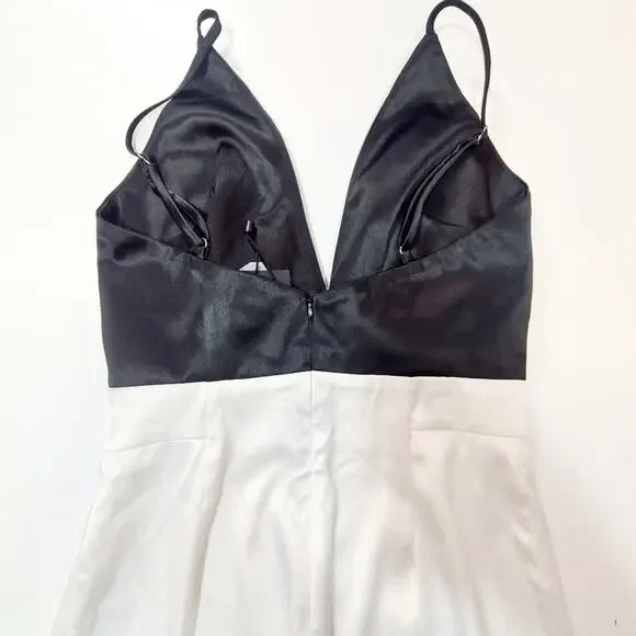 NBD Quenby Jumpsuit in Black & Ivory XS